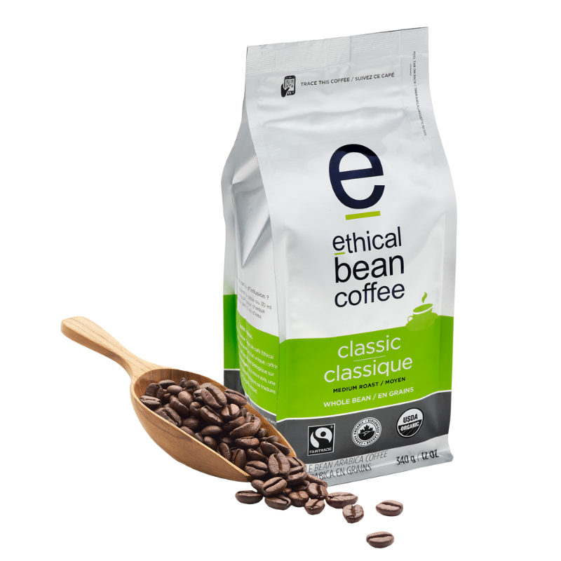 fairtrade organic certified classic ground coffee Ethical Bean Coffee Canada
