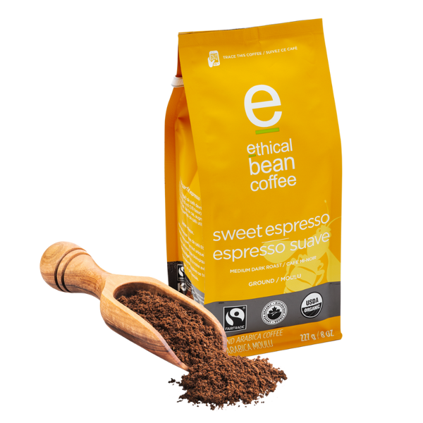 Sweet Espresso Medium Dark Ground Coffee Ethical Bean Coffee Canada