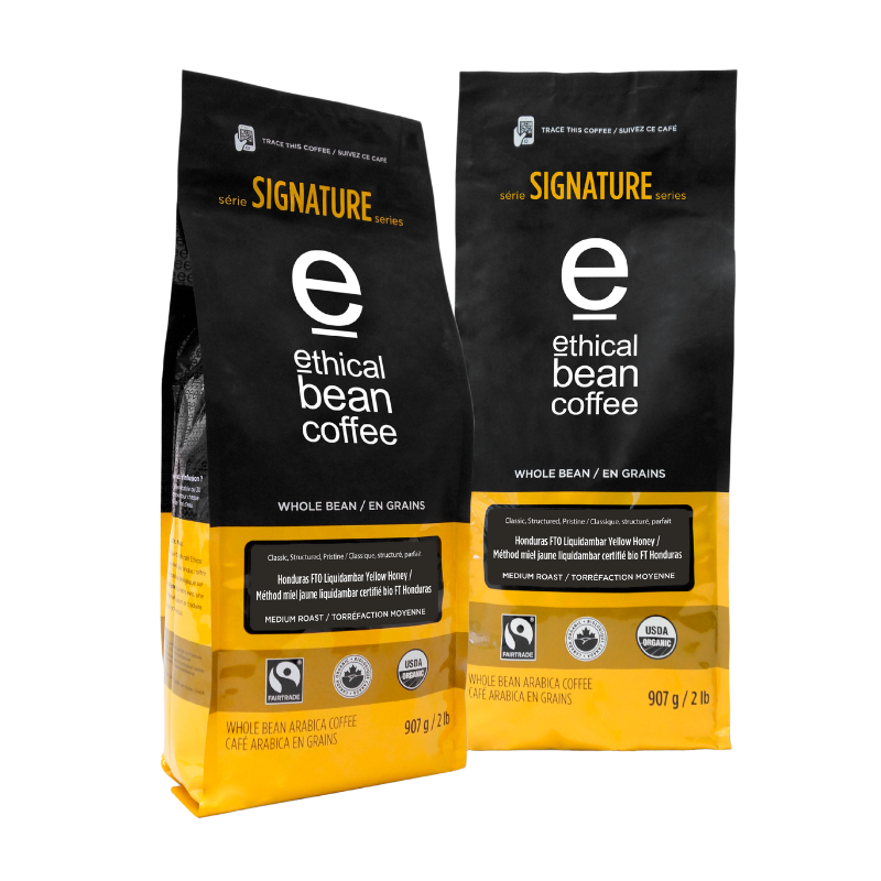 honduras fairtrade organic liquidambar yellow honey medium roast coffee ethical bean signature series