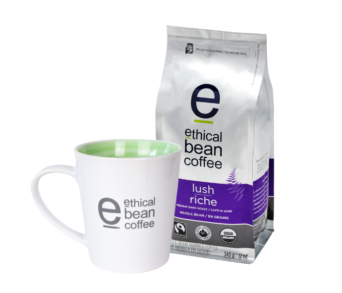 ethical bean bundle and save one whole bean bag with coffee mug